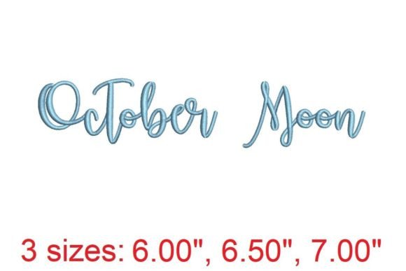 October Moon Embroidery Font